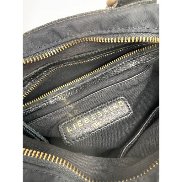 LIEBESKIND Arielle C Black Leather Satchel Removable Strap Purse Shoulder Bag - Picture 8 of 10